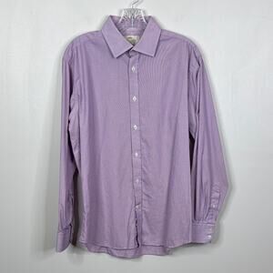 Hawes & Curtis Purple Cotton St. James Slim Fit Dress Shirt 15.5 35 Large XL